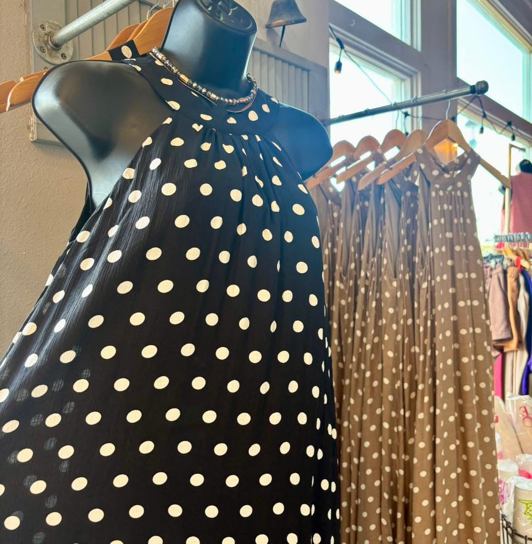 Halter Neck Polka Dot Dress