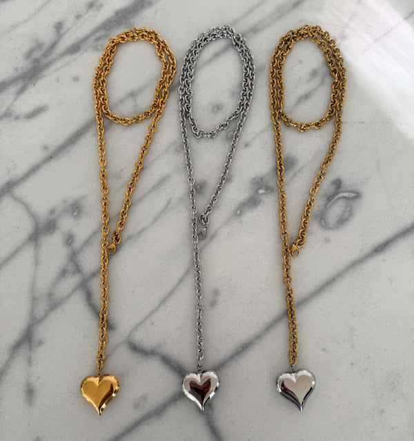 XL Wrap Around Heart Necklace - Water Resistant