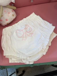 MUD PIE - White Bloomer with Pink Bow