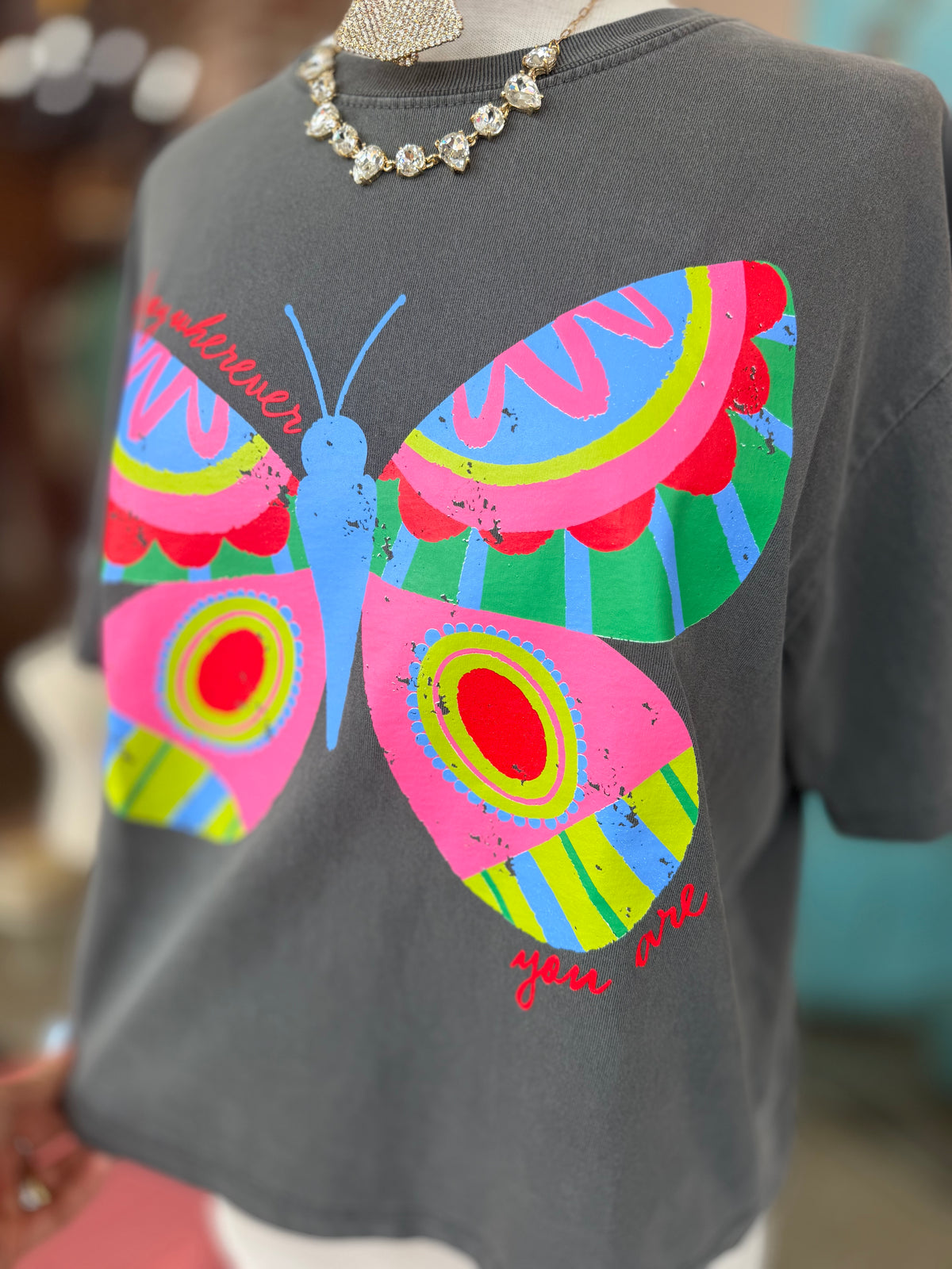 Butterfly Crop Tee - Find Joy wherever you are 🦋