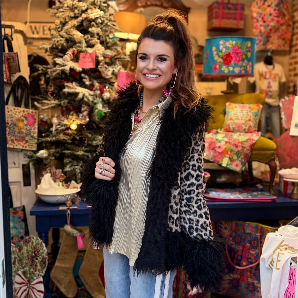 Faux Fur Leopard Jacket