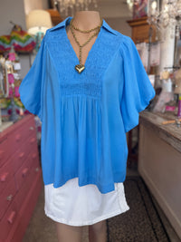 The Smocked Blue Top