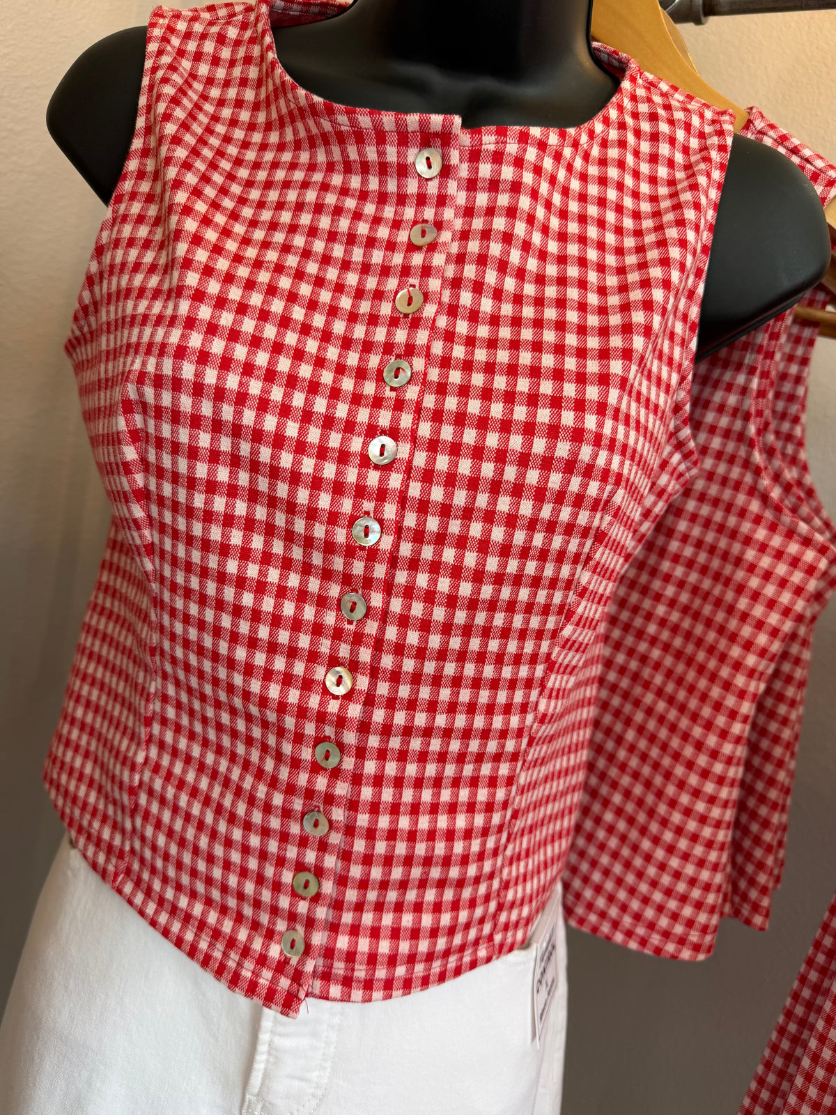 Red Gingham Top