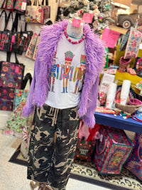 Faux Fur Trim Corduroy Jacket