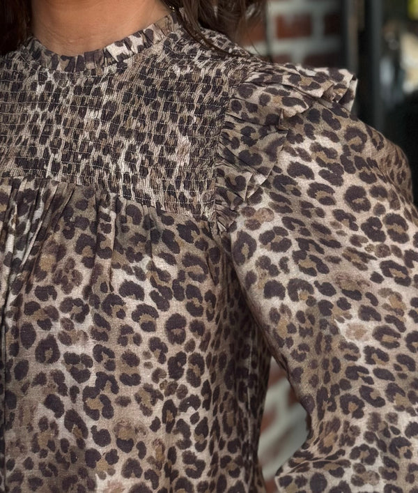 Ruffled Leopard Top