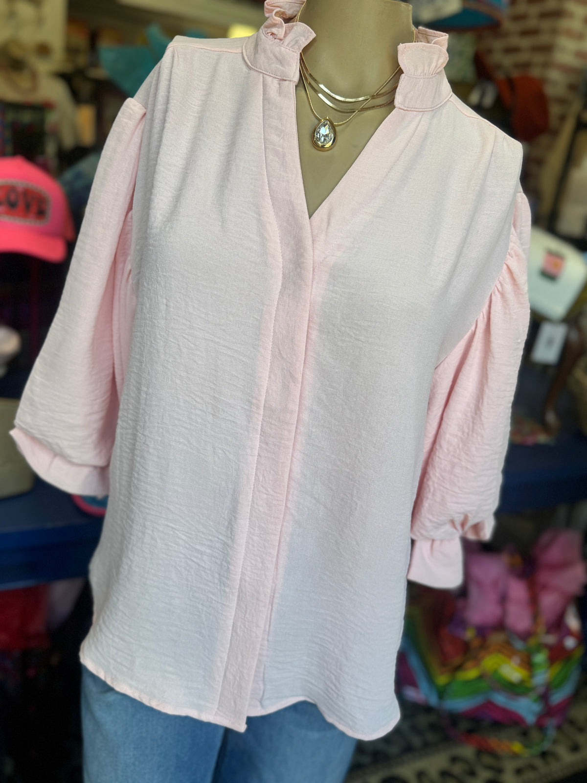 The Blush Ruffle Top