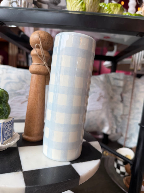 Gingham Topiary Stem Vase