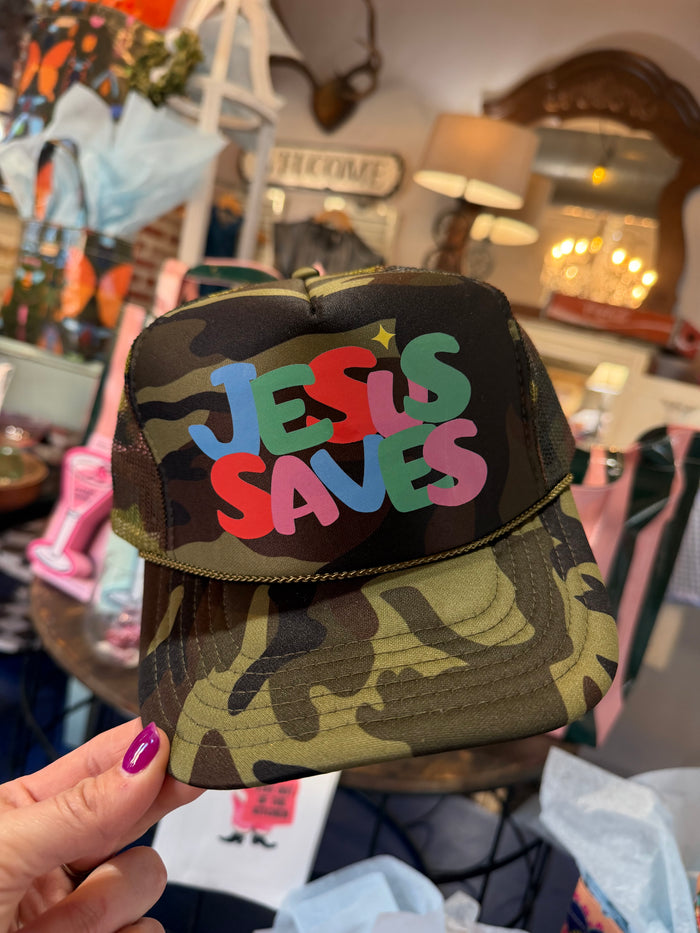 Jesus Saves - Camo Trucker