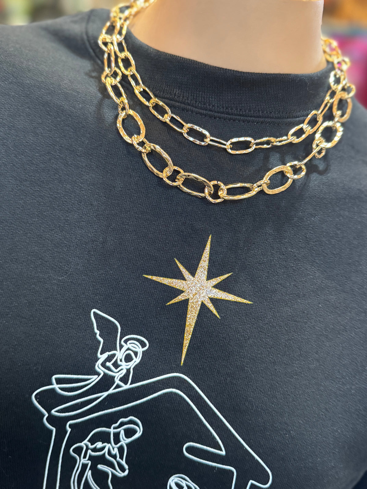 Double Gold Chain Necklace