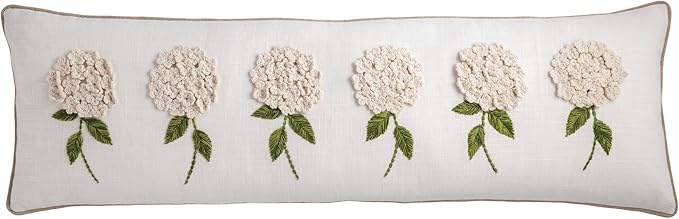 White Hydrangea Long Pillow