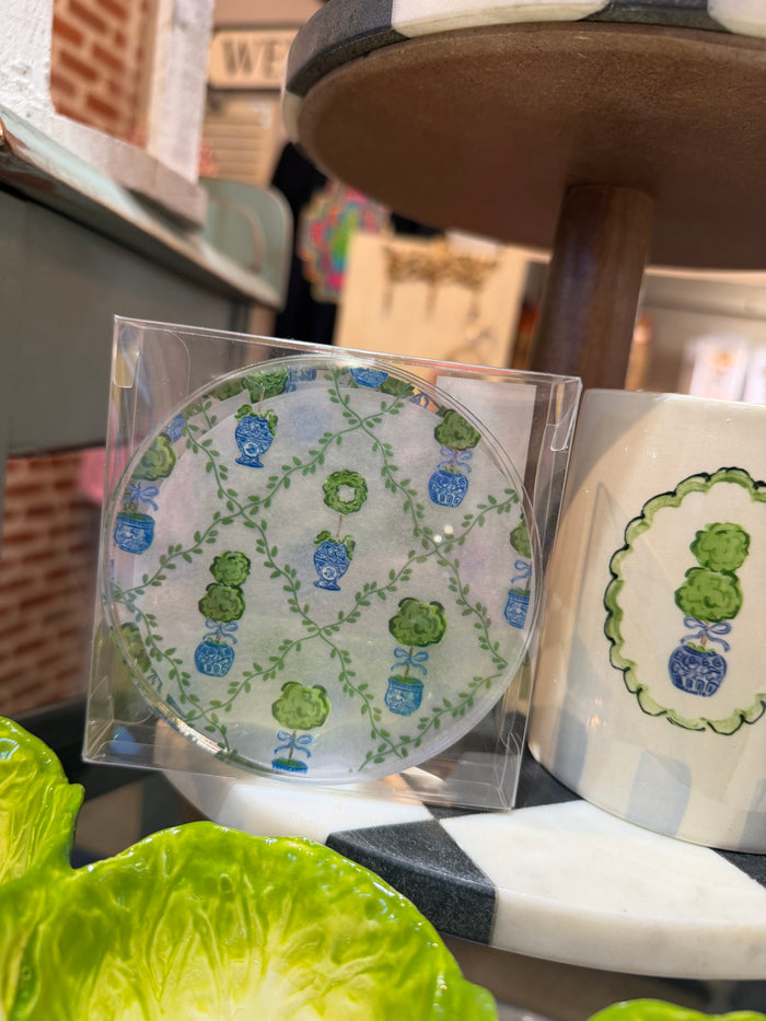 PATTERN TOPIARY ACRYLIC COASTERS