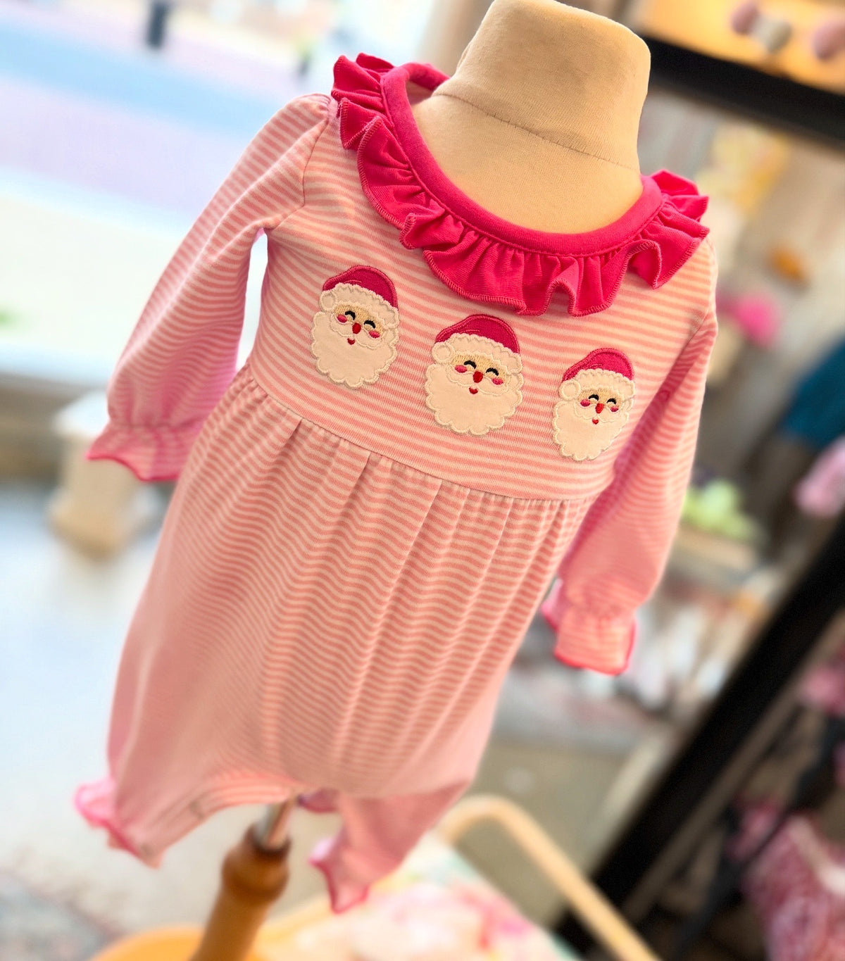 Striped Santa Girls Bubble