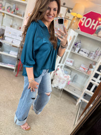 Moonlit Teal Top