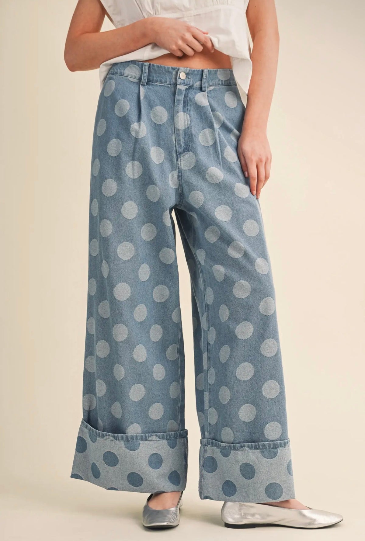 Polka Dot Babe Pants - denim