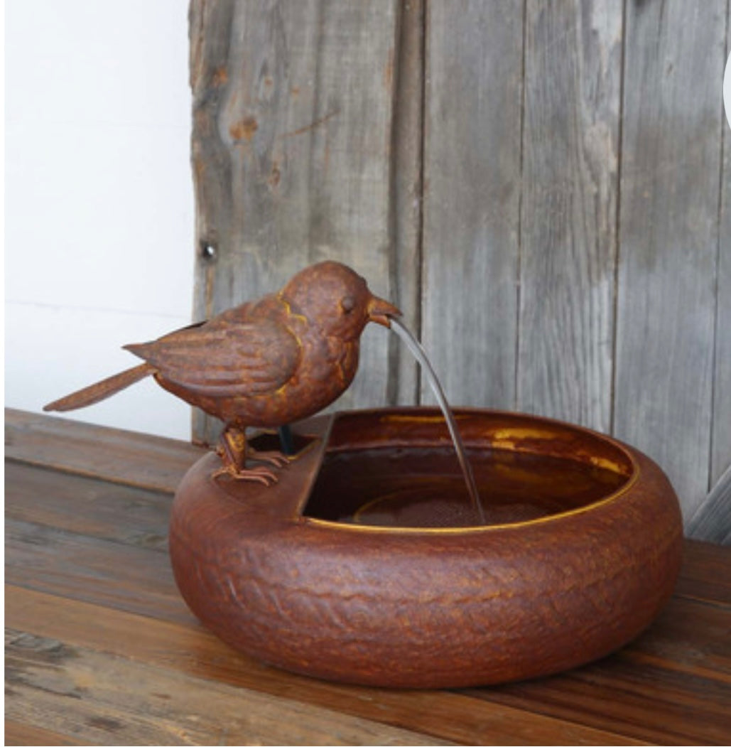 Folk Art Little Bird Fountain