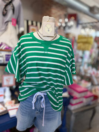 Ruffles & Stripes Top - Green/White
