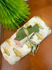 MUD PIE SWADDLE & RATTLE SET - FISHING FUN
