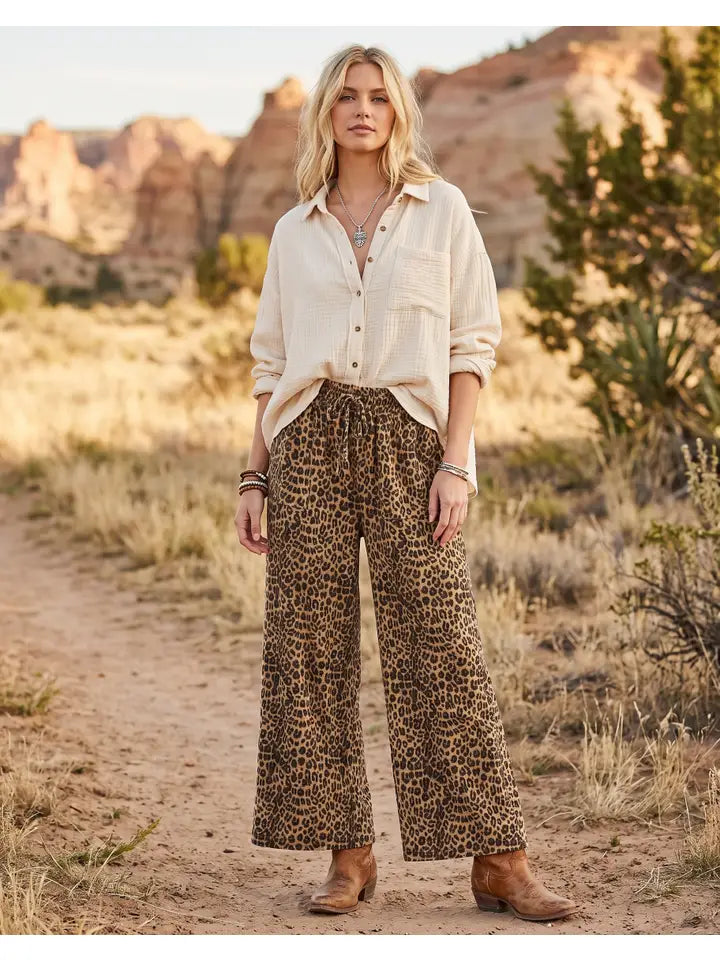 Leopard French Terry Pants