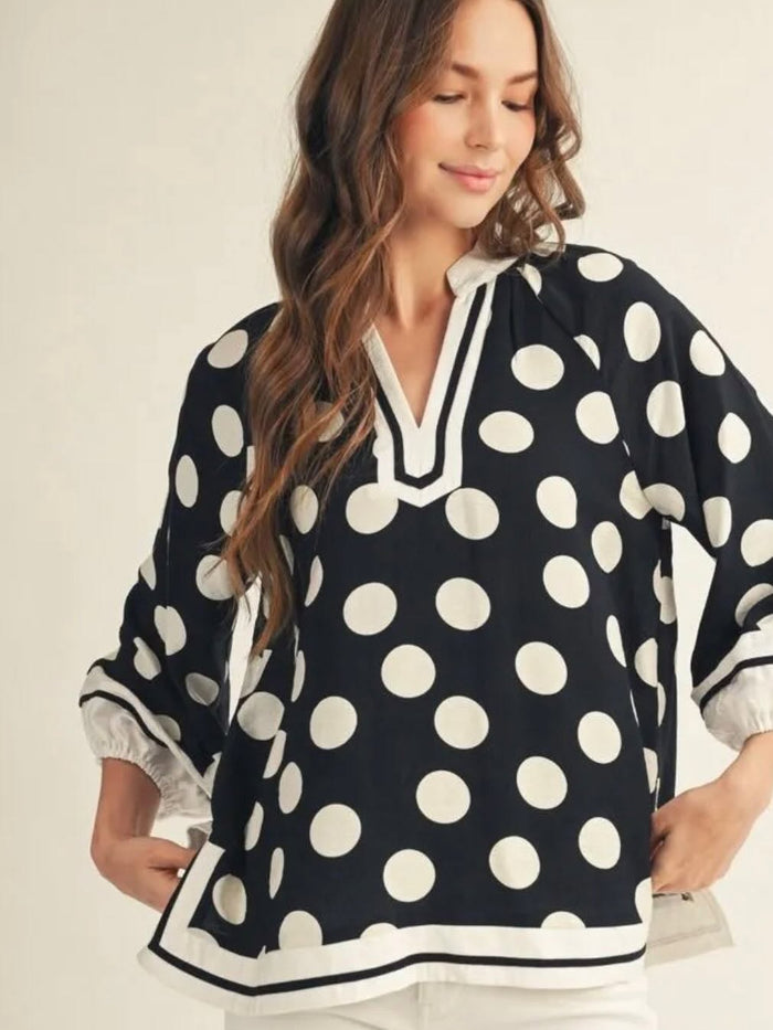 Black and White Spot Top