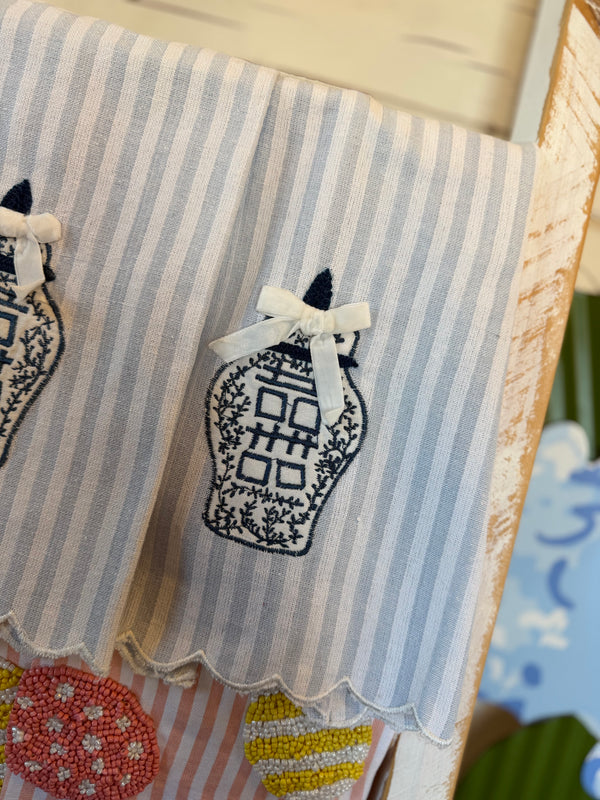 Ginger Jar Stripe Tea Towel