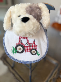 MUD PIE BABY BIB - LIL RED TRACTOR