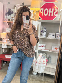 Sassy Leopard Top - Chocolate