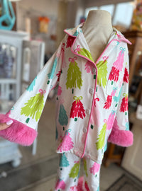Christmas Tree Pajamas w/ Fur Trim