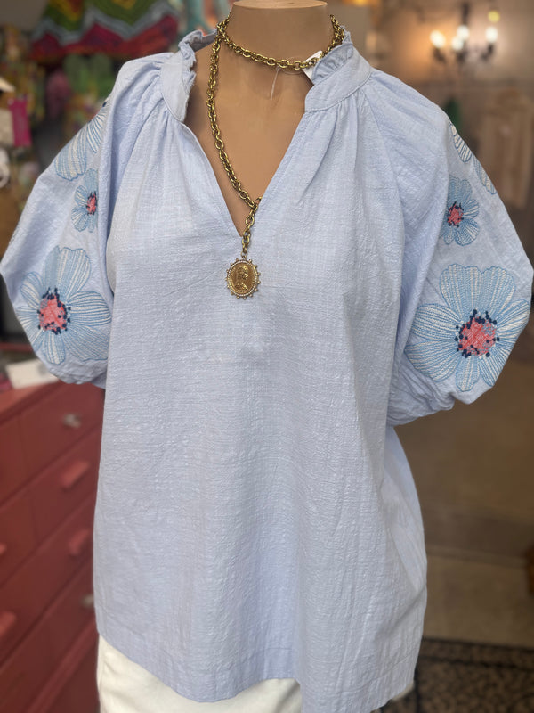 The Presley Top -Light Blue