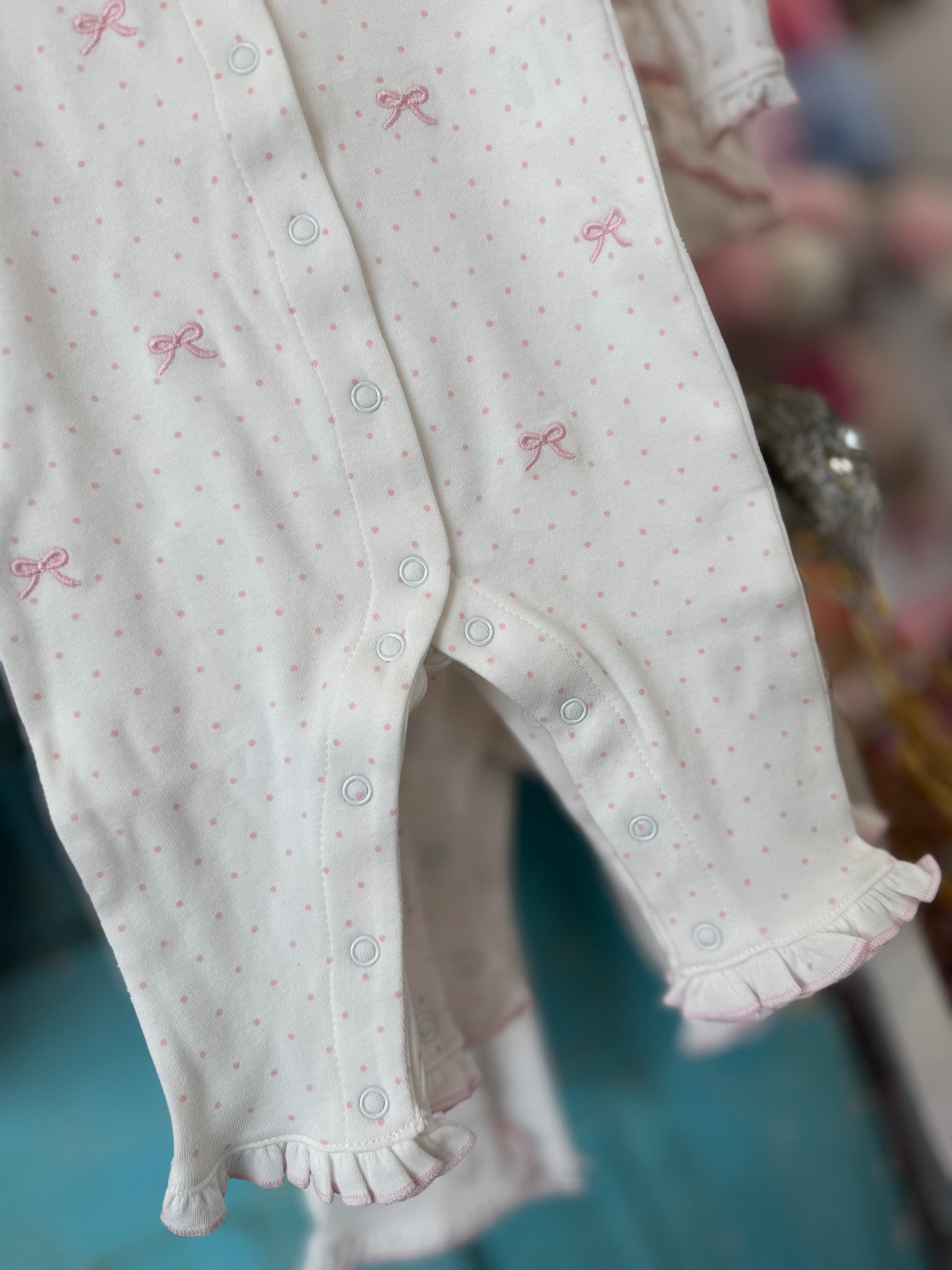 MUD PIE - White & Pink Bow Onesie
