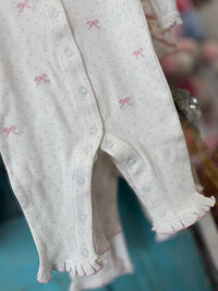 MUD PIE - White & Pink Bow Onesie
