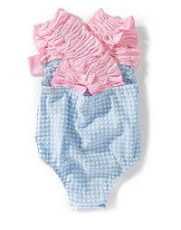 MUD PIE - BLUE SEERSUCKER SWIMMIE