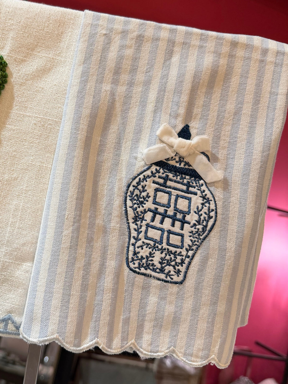 Ginger Jar Stripe Tea Towel