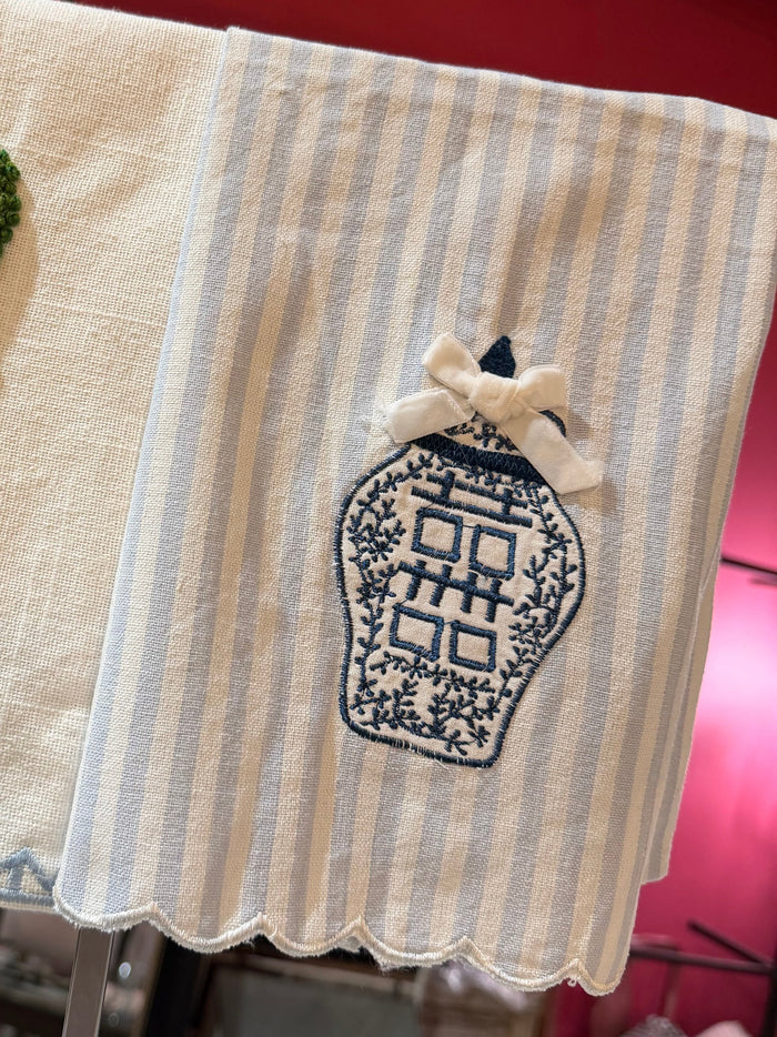Ginger Jar Stripe Tea Towel