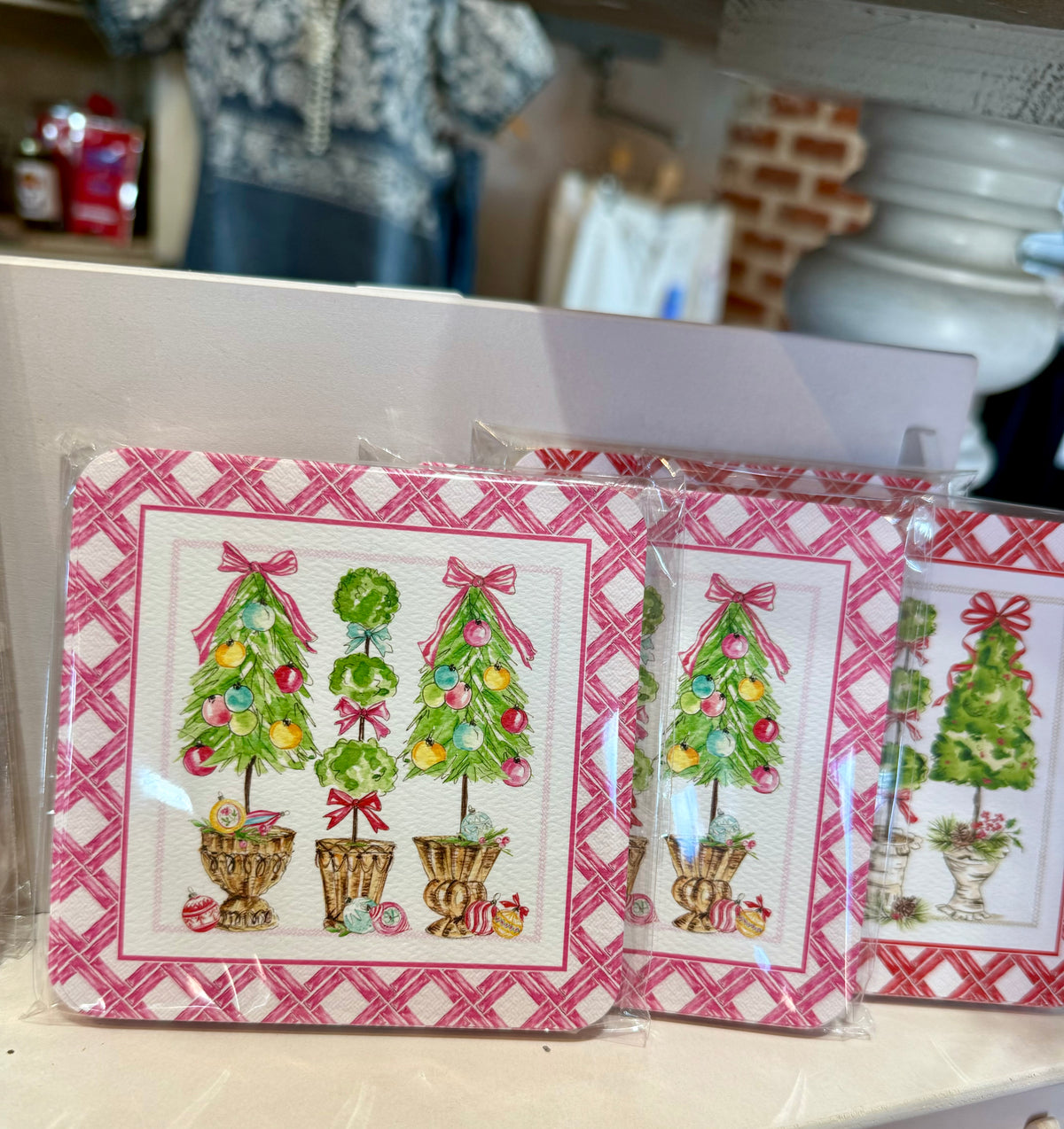 Preppy Tree Trio - Pink - Coasters 20