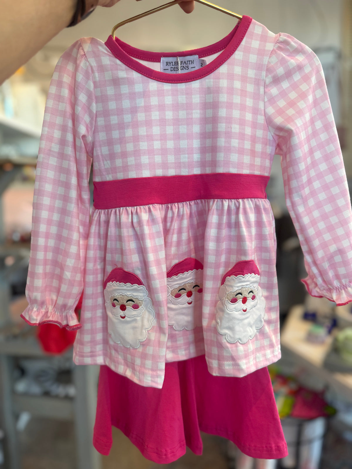 Christmas Gingham Two Piece - Girls