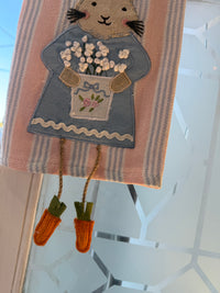 Pink Striped Bunny with Dangle Legs Towel