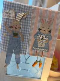 Pink Striped Bunny with Dangle Legs Towel