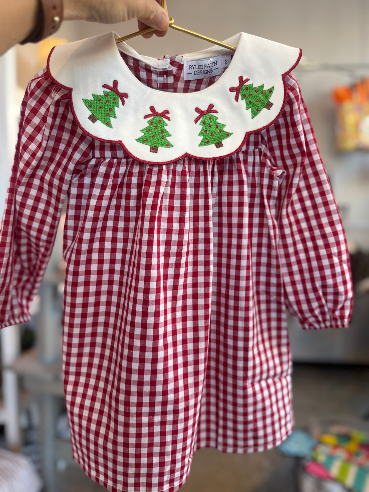 Christmas Tree Gingham Dress