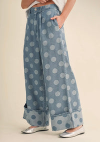 Polka Dot Babe Pants - denim
