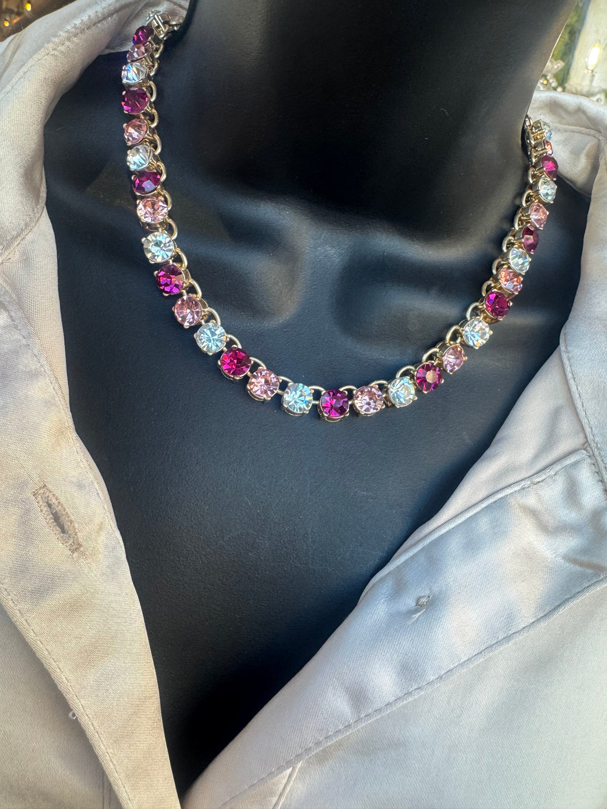 Berry Mix Rhinestone Necklace
