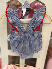 Gingham Ric-Rac Bubble & Headband