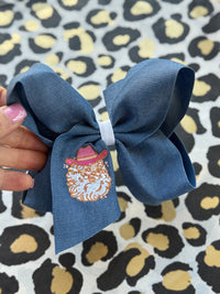Denim Santa Bow