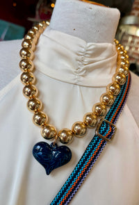 The LALA Heart Necklace - Navy