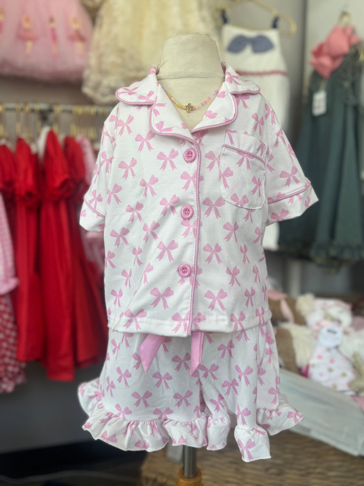 Princess Pink Bow Pajama Set