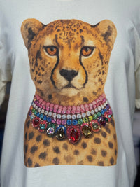 Jeweled Collar Leopard T-shirt