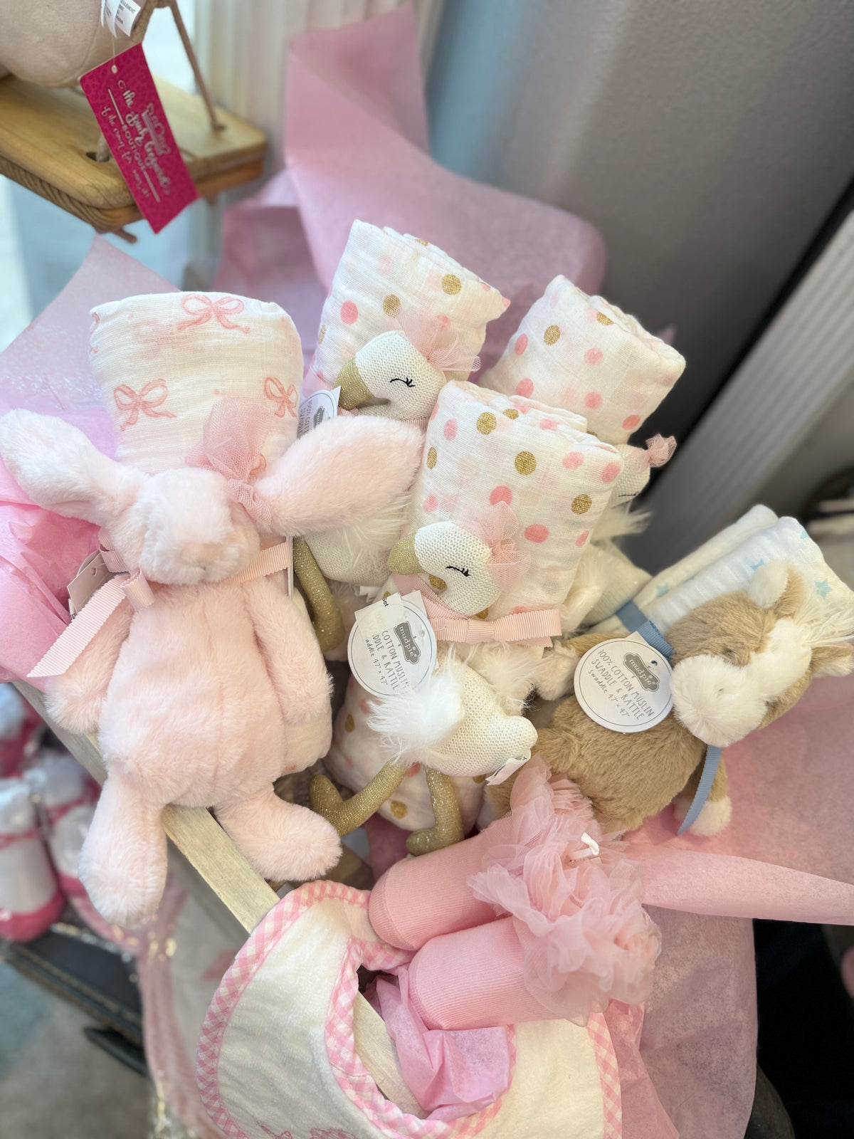 MUD PIE - Bunny & Bow Rattle Set