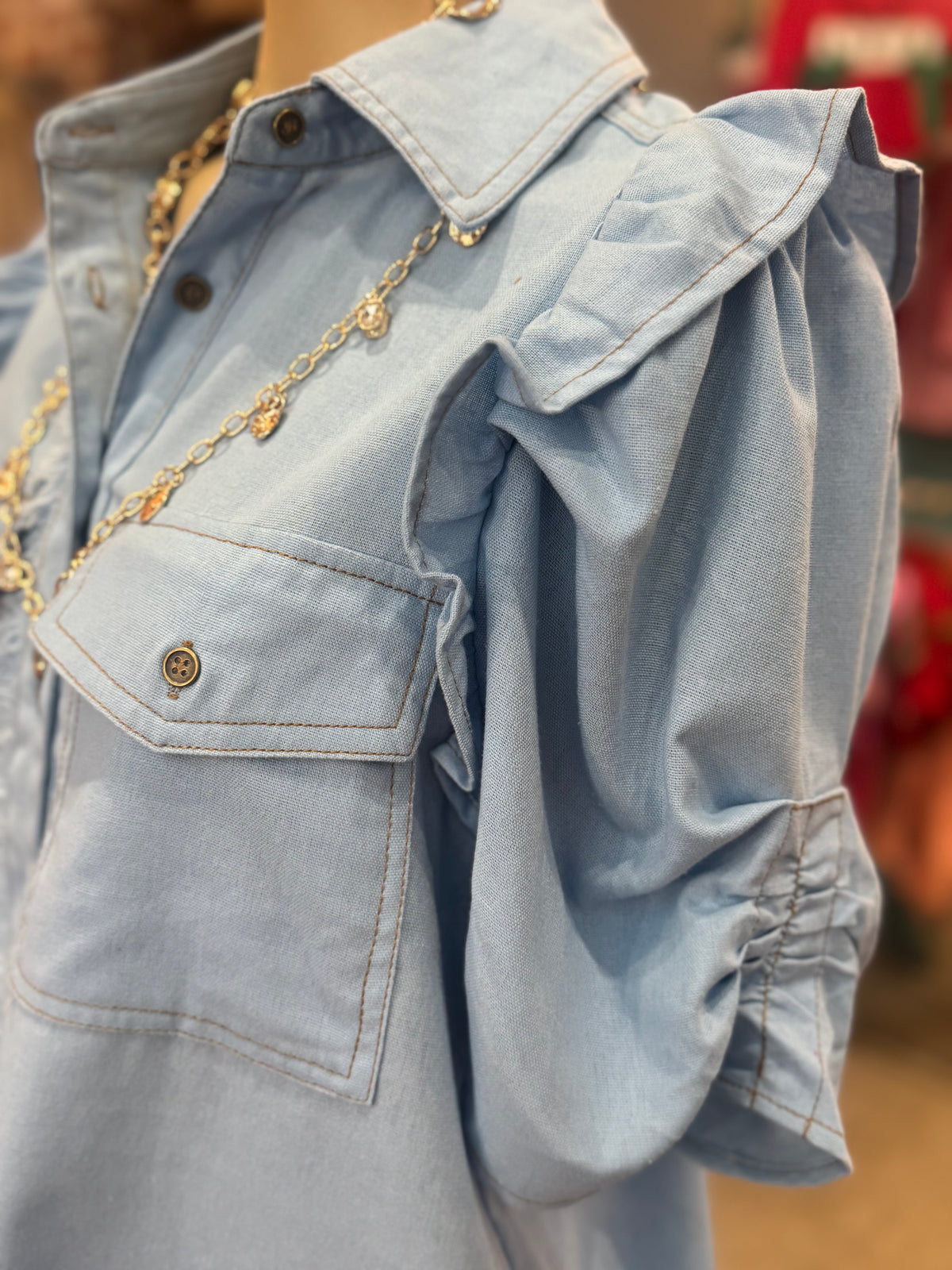 Daydream Denim Button Down Top