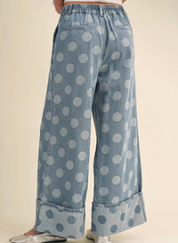 Polka Dot Babe Pants - denim