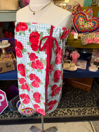 Blue Gingham & Roses Spa Wrap