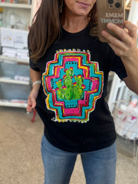 Neon Aztec Cactus T-Shirt